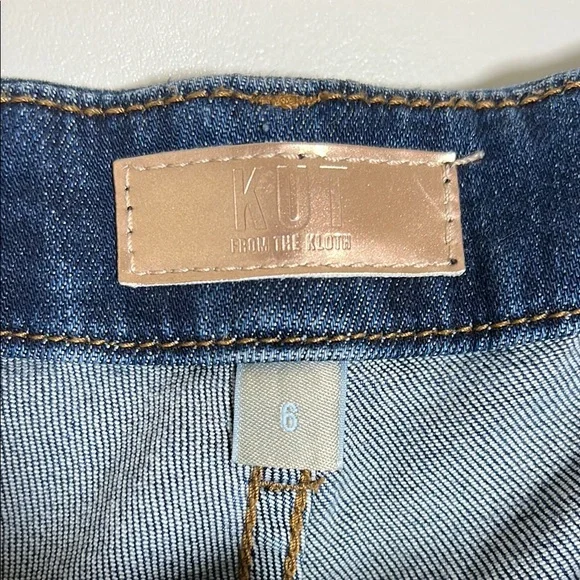 Kut From the Kloth High Rise Meg Fab Ab Wide Leg Blue Denim Jeans Size 6 - Picture 3 of 6